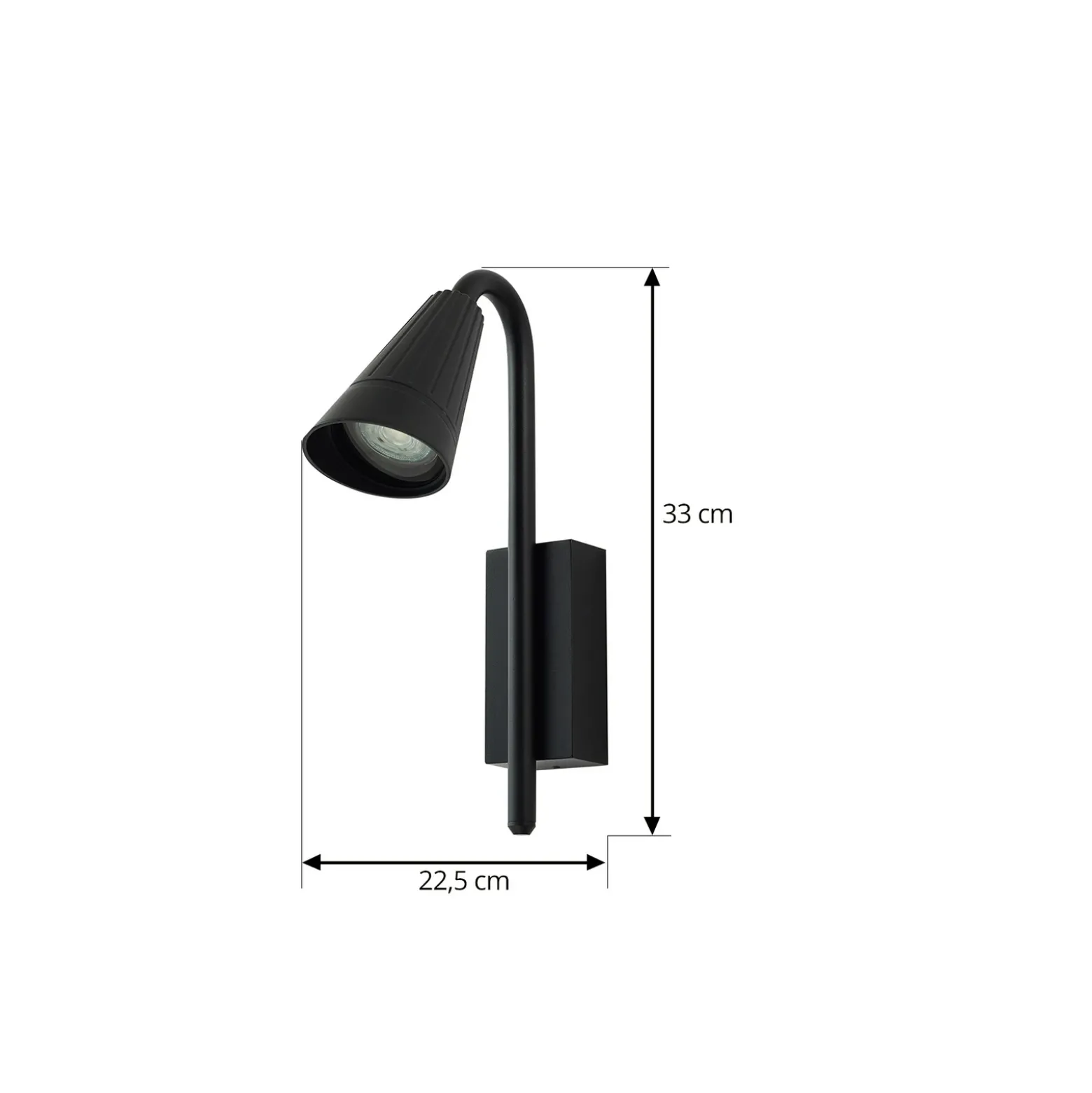 Aplique para exterior Lindby Sorvete, negro, metal, altura 33 cm