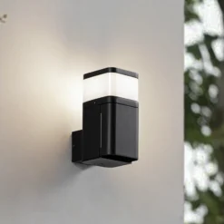 Aplique para exterior Lindby Teyon, con enchufe, negro, IP44 G9