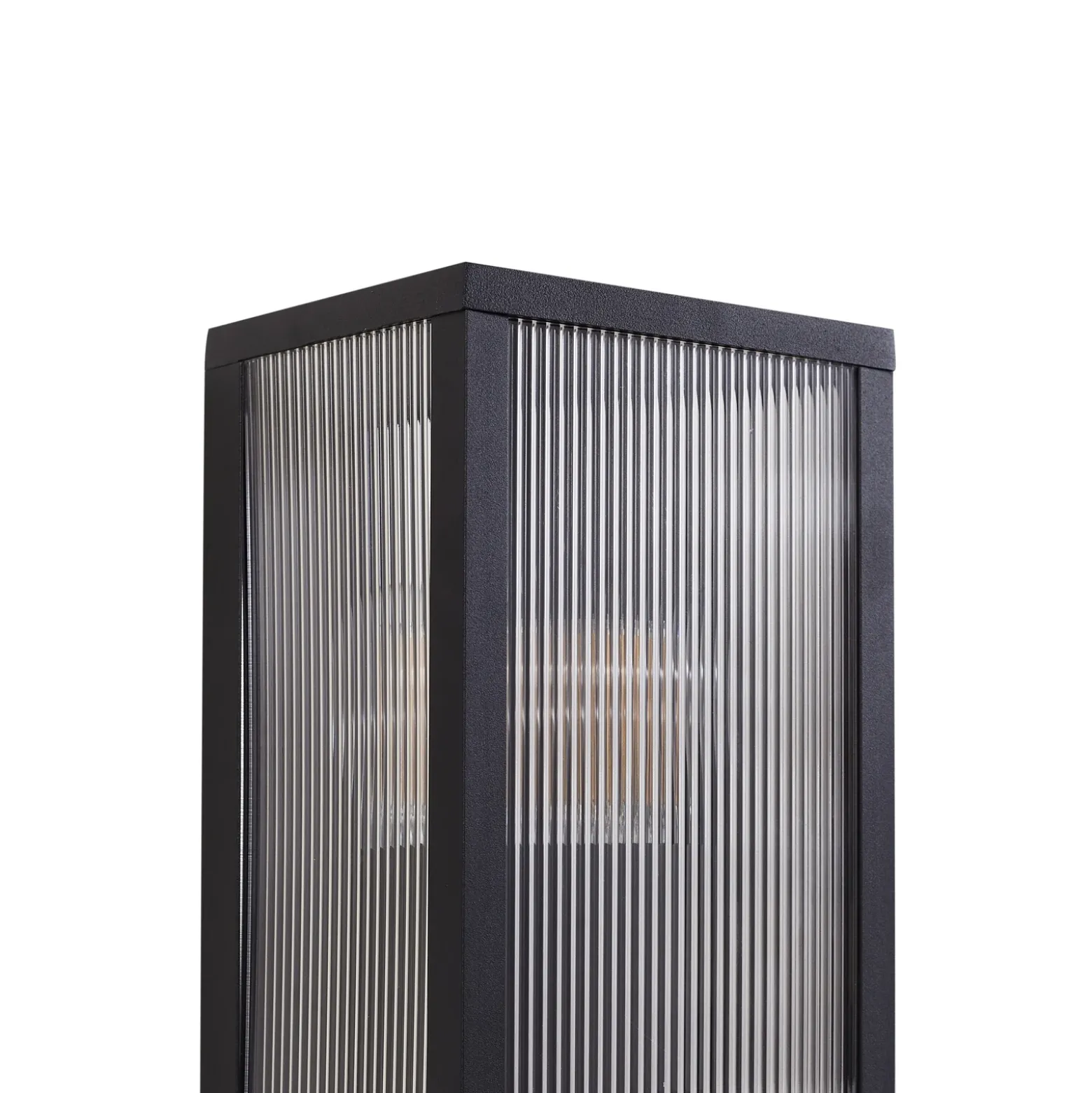 Aplique para exterior Lindby Peldar, antracita/estriada, 26 cm, con sensor