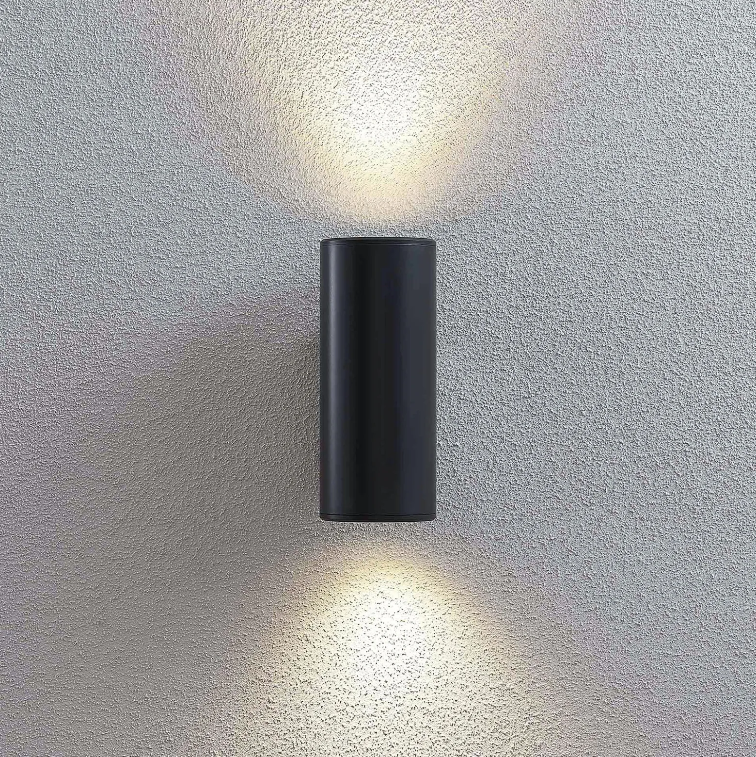Aplique para exterior Lindby Nati, 22 cm, antracita, IP54, redondo