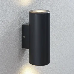 Aplique para exterior Lindby Nati, 22 cm, antracita, IP54, redondo