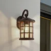 Aplique para exterior Lindby Ankea, óxido/ámbar, 37 cm, IP23, E27