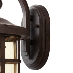 Aplique para exterior Lindby Ankea, óxido/ámbar, 37 cm, IP23, E27