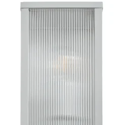 Aplique para exterior Lindby Peldar, gris/estriada, 26 cm, con sensor