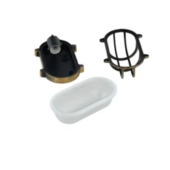 Aplique para exterior Lindby Daaje, dorado, 16 cm, aluminio