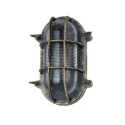 Aplique para exterior Lindby Daaje, dorado, 16 cm, aluminio