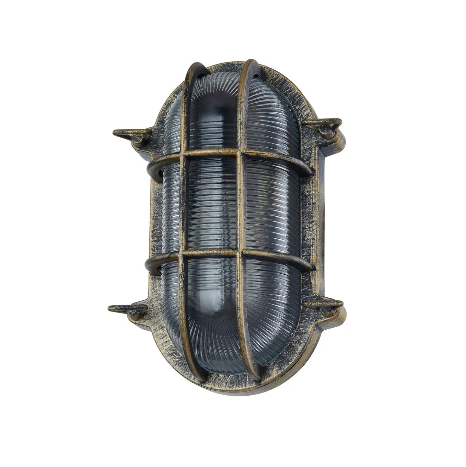 Aplique para exterior Lindby Daaje, dorado, 16 cm, aluminio