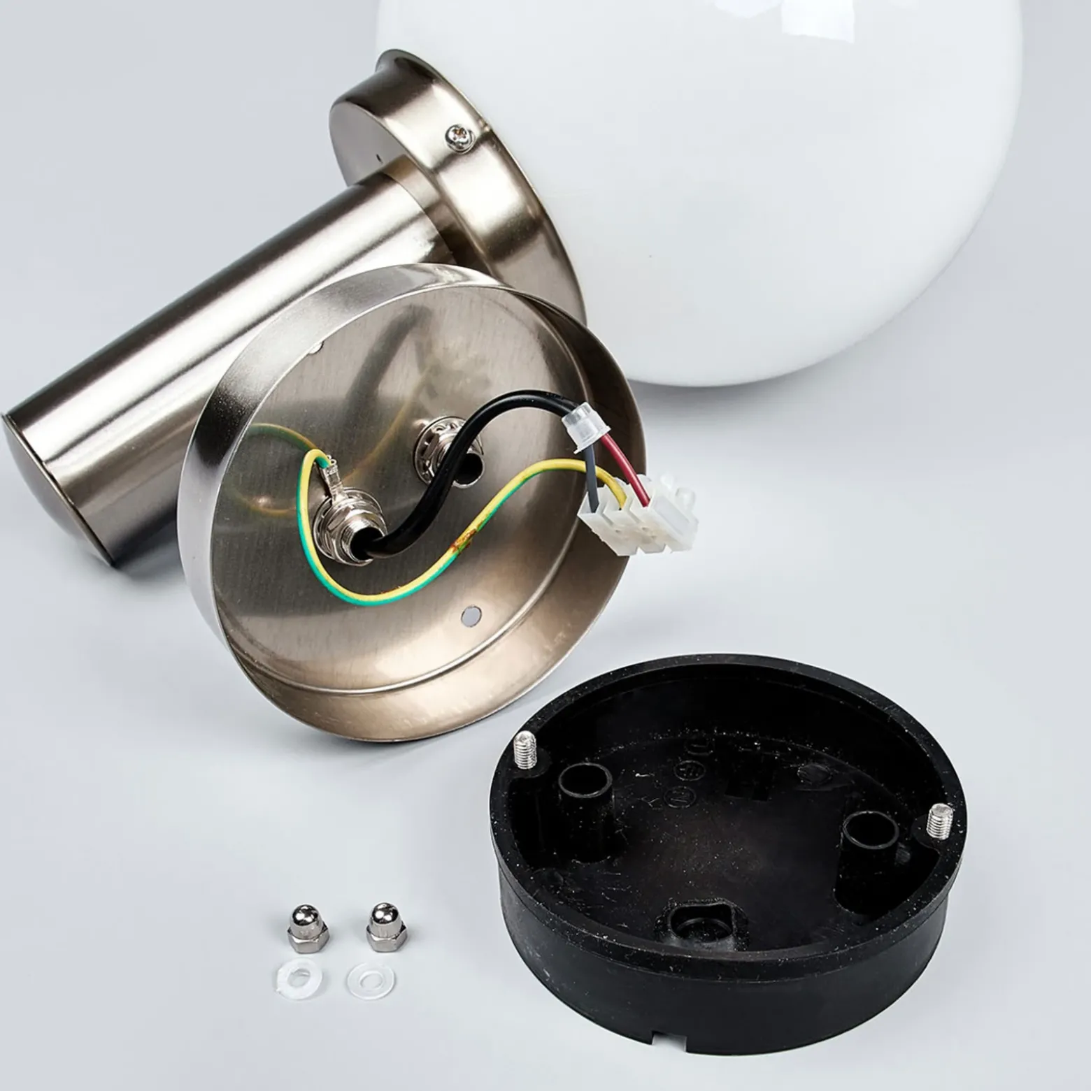 Aplique para exterior Lindby «Nada», acero inoxidable, cristal, sensor, E27