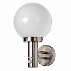 Aplique para exterior Lindby «Nada», acero inoxidable, cristal, sensor, E27