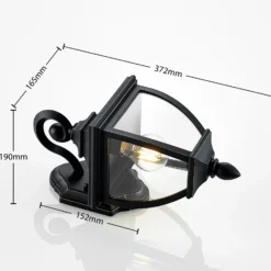 Aplique para exterior Lindby Cerys, negro, de plástico, altura 37 cm