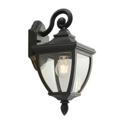 Aplique para exterior Lindby Cerys, negro, de plástico, altura 37 cm