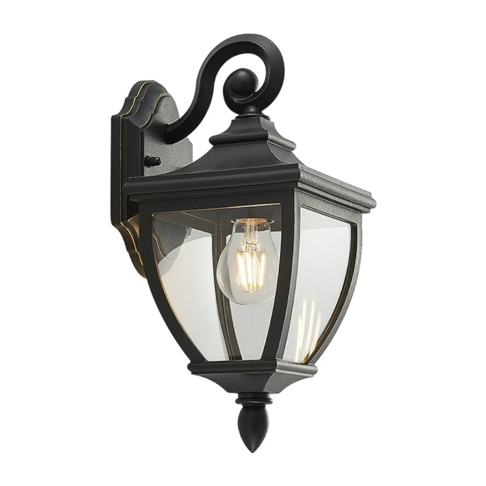 Aplique para exterior Lindby Cerys, negro, de plástico, altura 37 cm