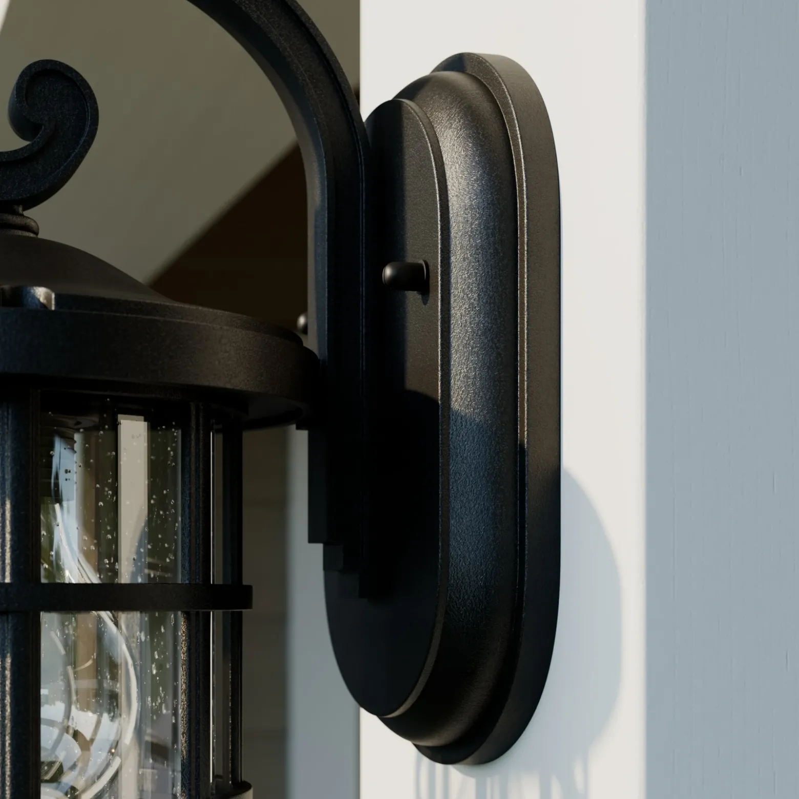 Aplique para exterior Lindby Ankea, negro, altura 28 cm, IP23, E27