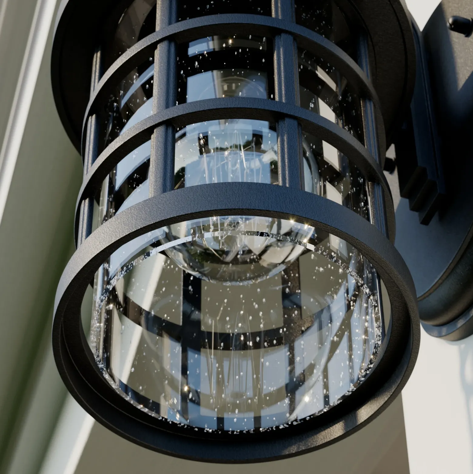 Aplique para exterior Lindby Ankea, negro, altura 28 cm, IP23, E27
