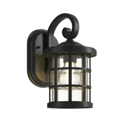 Aplique para exterior Lindby Ankea, negro, altura 28 cm, IP23, E27