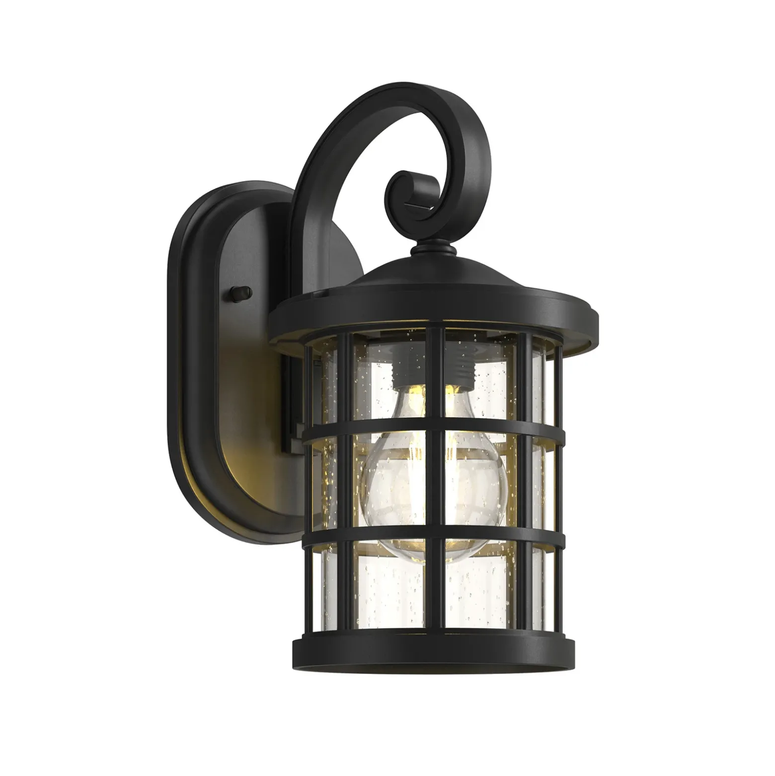 Aplique para exterior Lindby Ankea, negro, altura 28 cm, IP23, E27