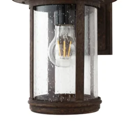 Aplique para exterior Lindby Zayn, color óxido, cristal, IP23
