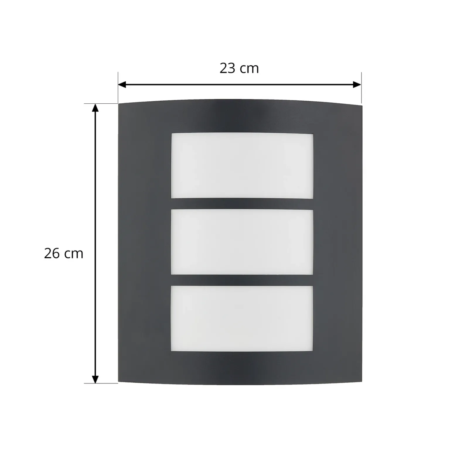 Aplique para exterior Lindby Vimal, E27, 26 cm, negro, aluminio