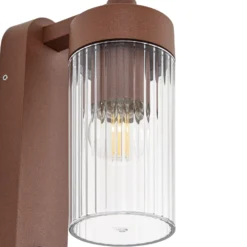 Aplique para exterior Lindby Kaliro, óxido, 24 cm, IP54, sensor