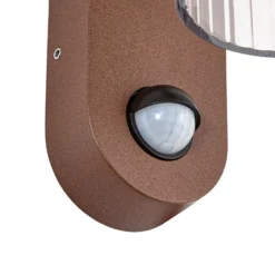 Aplique para exterior Lindby Kaliro, óxido, 24 cm, IP54, sensor
