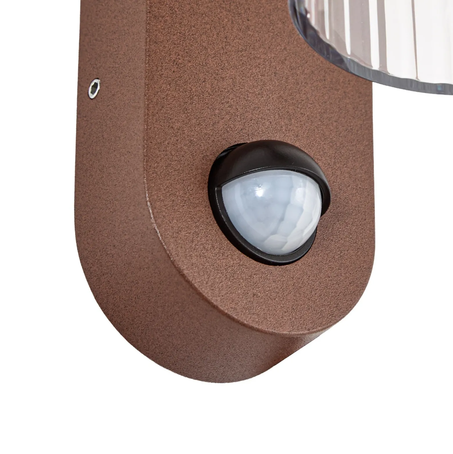Aplique para exterior Lindby Kaliro, óxido, 24 cm, IP54, sensor
