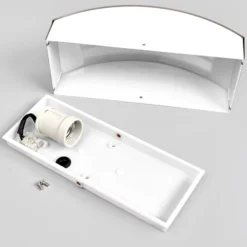 Aplique para exterior Lindby Raja, 25 cm de ancho, tira, IP44, E27