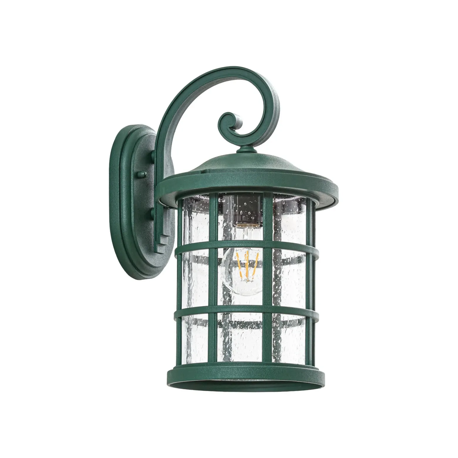 Aplique para exterior Lindby Ankea, verde, altura 37 cm, IP23, E27