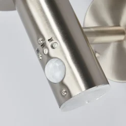 Aplique para exterior Lindby Djori, sensor, color aluminio, E27