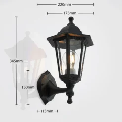 Aplique para exterior Lindby Nane, farol, resistente al agua salada, E27
