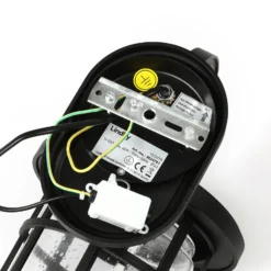 Aplique para exterior Lindby Ankea, negra, altura 37 cm, IP23, E27