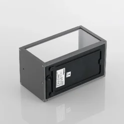 Aplique para exterior Lindby Filimon, antracita, 22 cm, IP44, E27