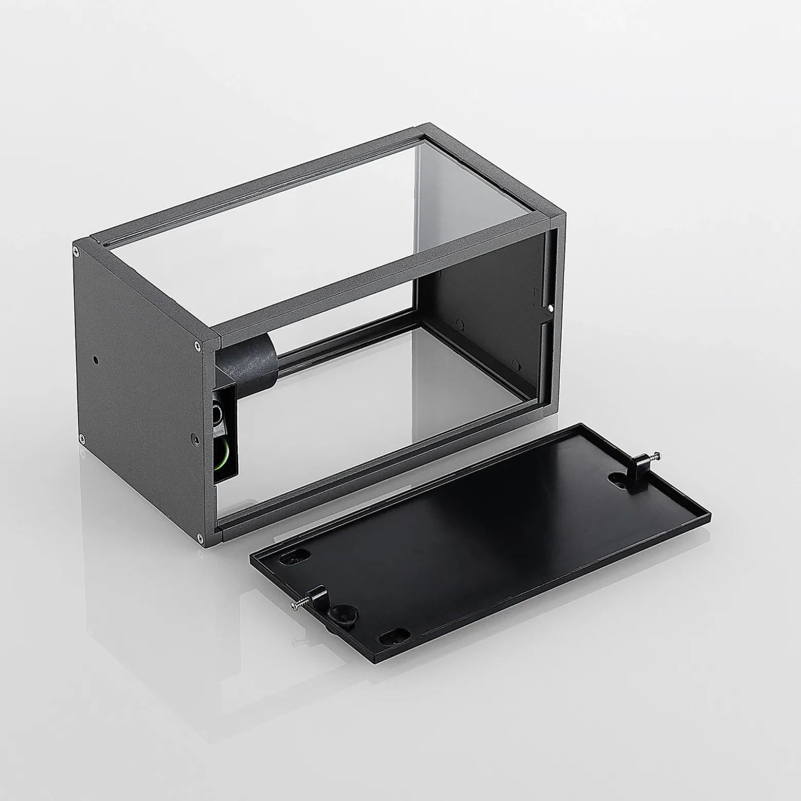 Aplique para exterior Lindby Filimon, antracita, 22 cm, IP44, E27