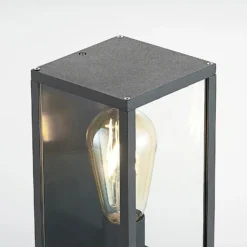 Aplique para exterior Lindby Filimon, antracita, 22 cm, IP44, E27
