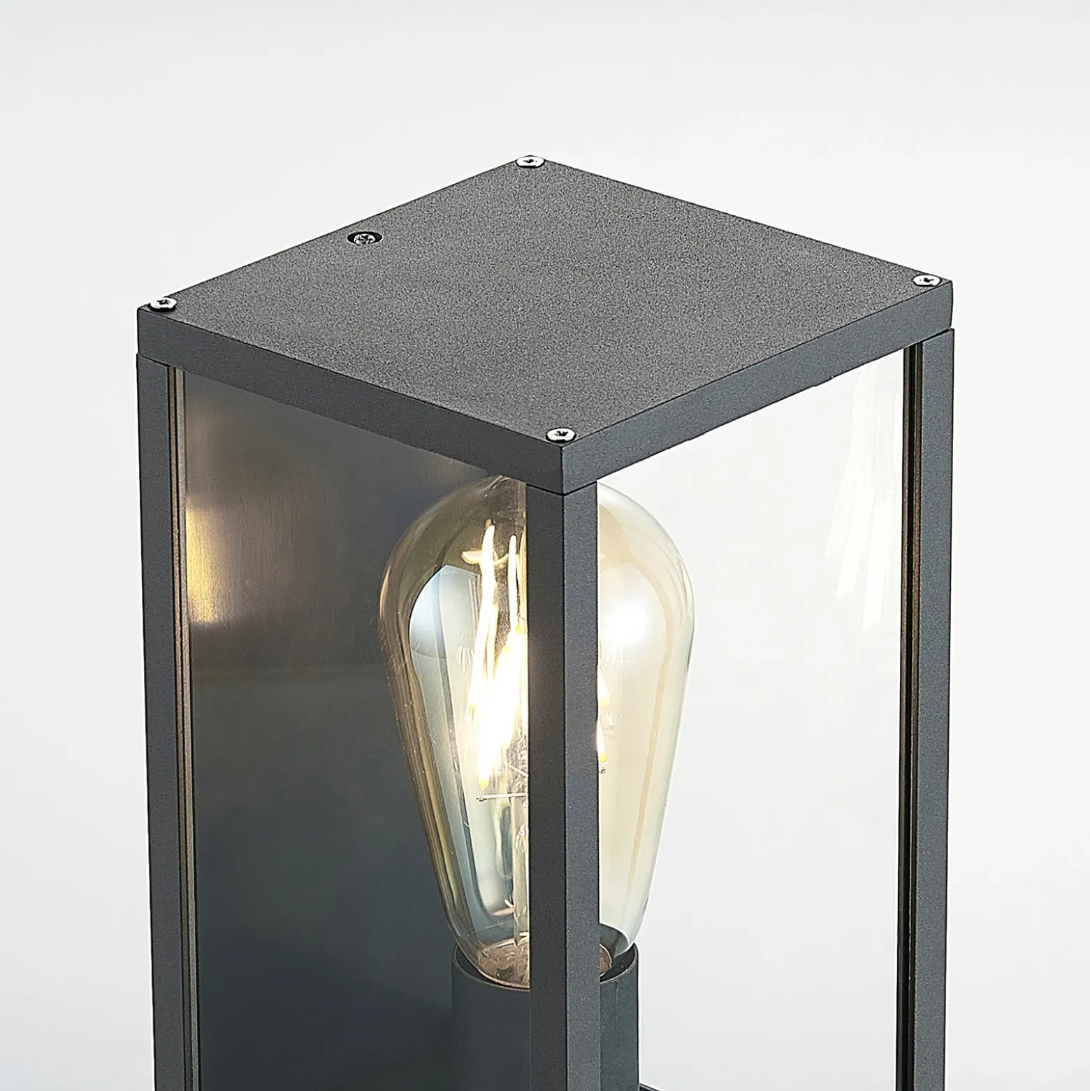 Aplique para exterior Lindby Filimon, antracita, 22 cm, IP44, E27