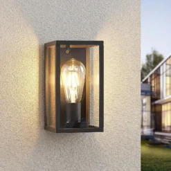 Aplique para exterior Lindby Filimon, antracita, 22 cm, IP44, E27