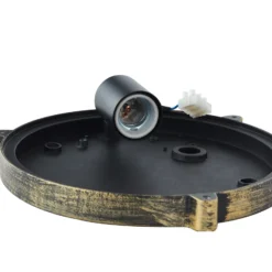 Aplique para exterior Lindby Daaje, dorado, Ø 26 cm, aluminio