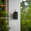 Aplique para exterior Lindby Halvar, negra, 20 cm, 2 x GU10, IP65