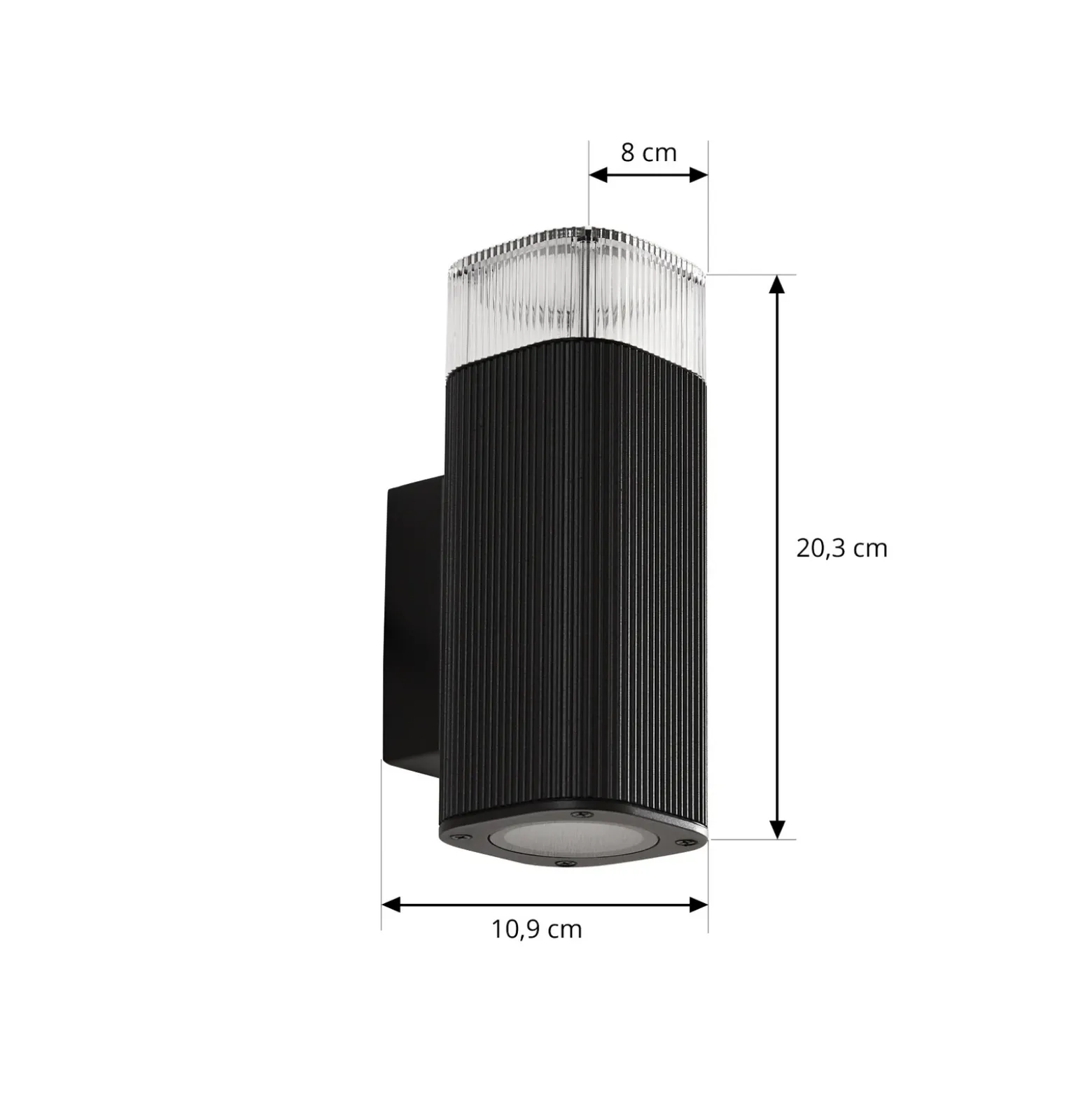 Aplique para exterior Lindby Halvar, negra, 20 cm, 2 x GU10, IP65