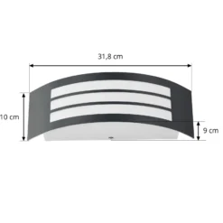 Aplique para exterior Lindby Vimal, E27, 32 cm, negro, aluminio