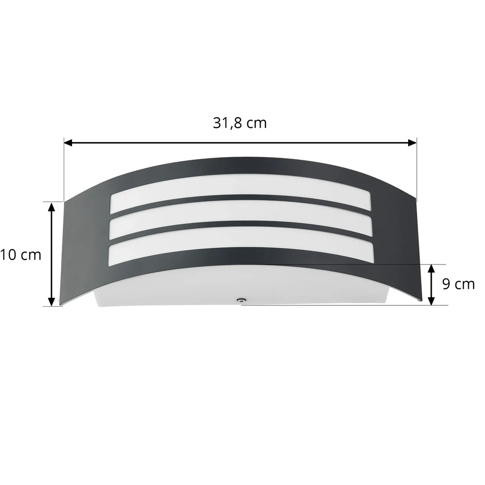 Aplique para exterior Lindby Vimal, E27, 32 cm, negro, aluminio