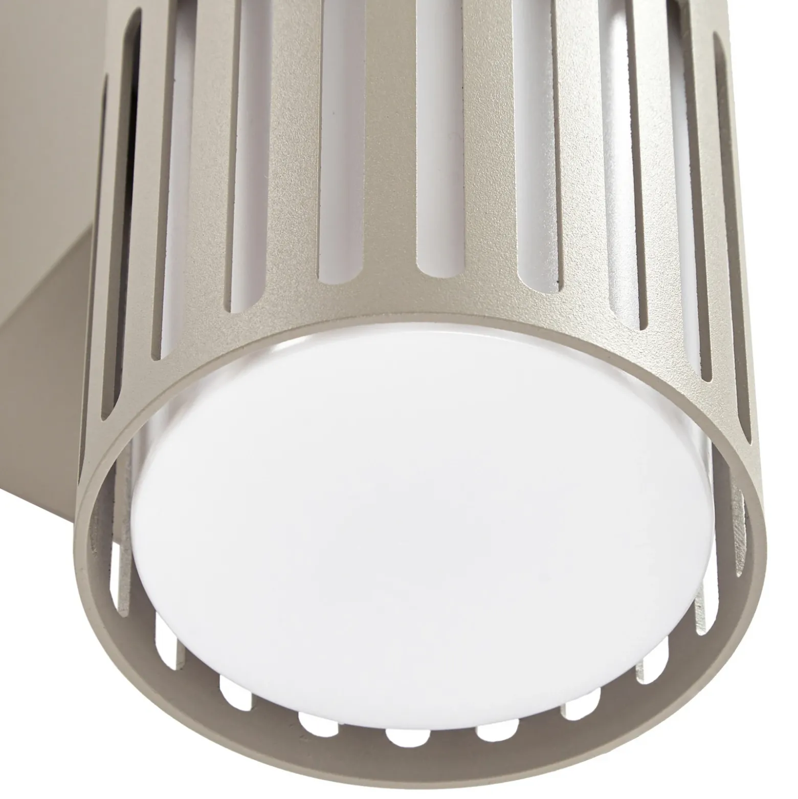 Aplique para exterior Lindby Lurinda, 2 luces, gris piedra, Ø 10 cm, IP44
