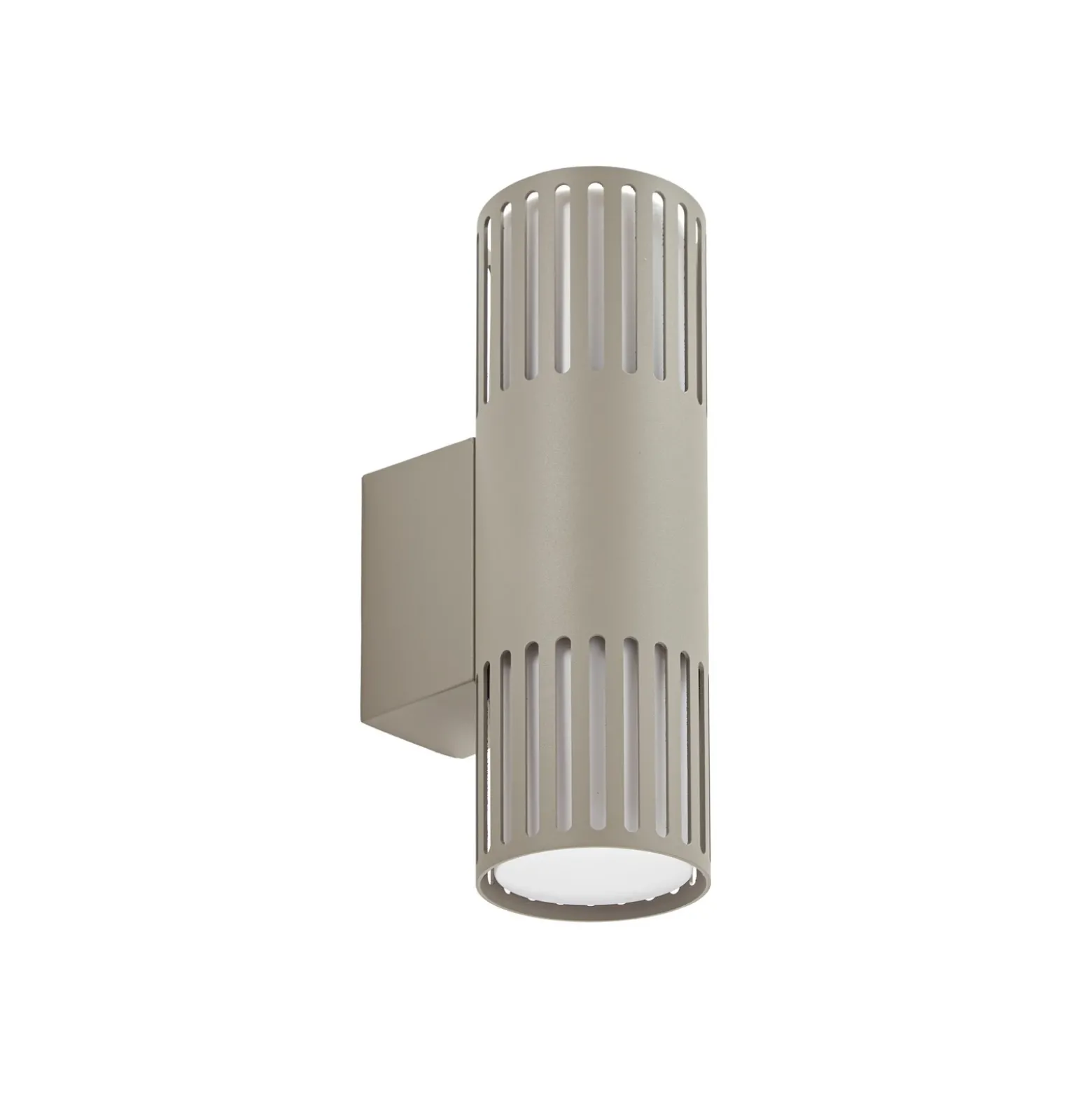 Aplique para exterior Lindby Lurinda, 2 luces, gris piedra, Ø 10 cm, IP44