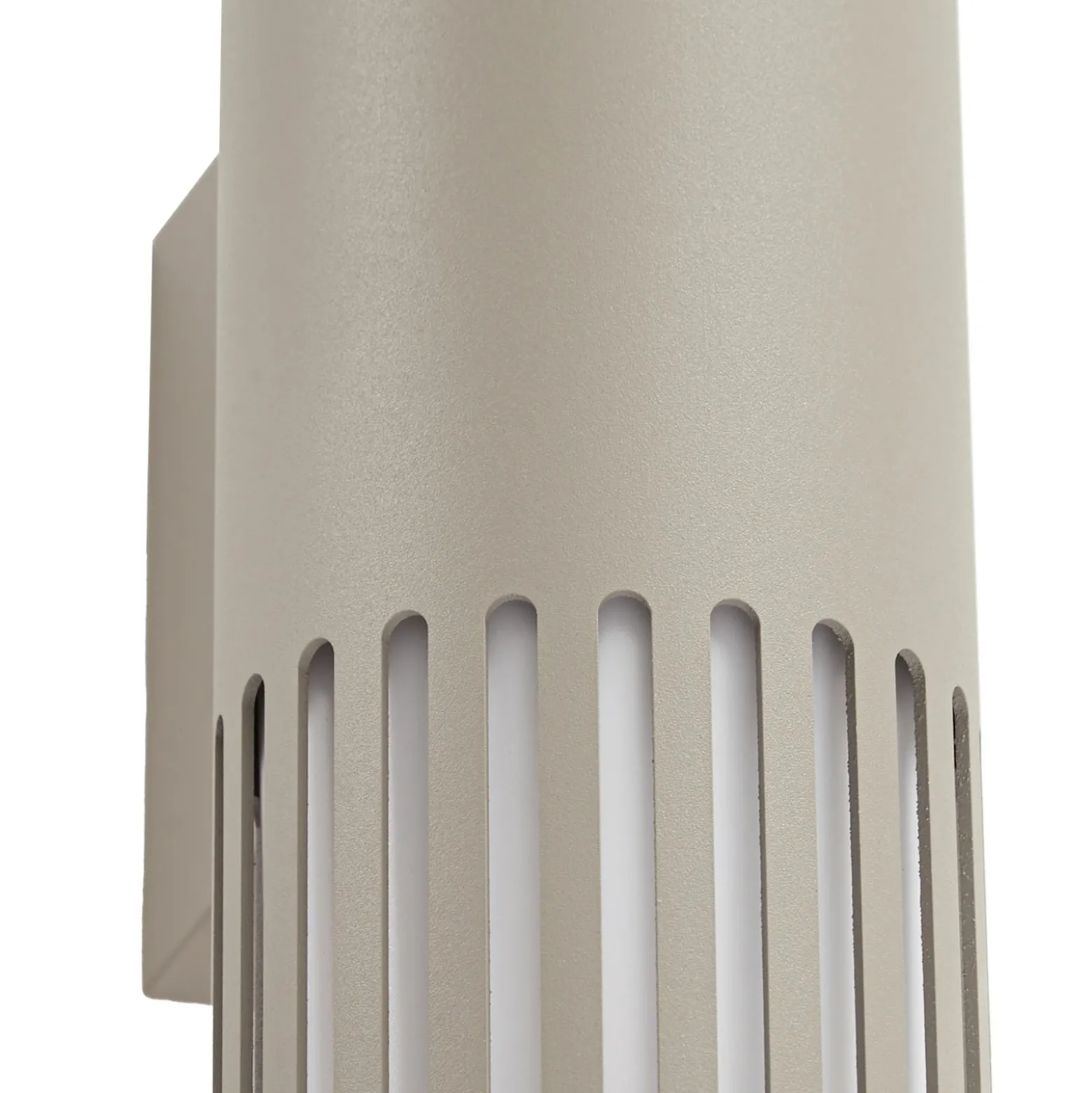 Aplique para exterior Lindby Lurinda, 2 luces, gris piedra, Ø 10 cm, IP44