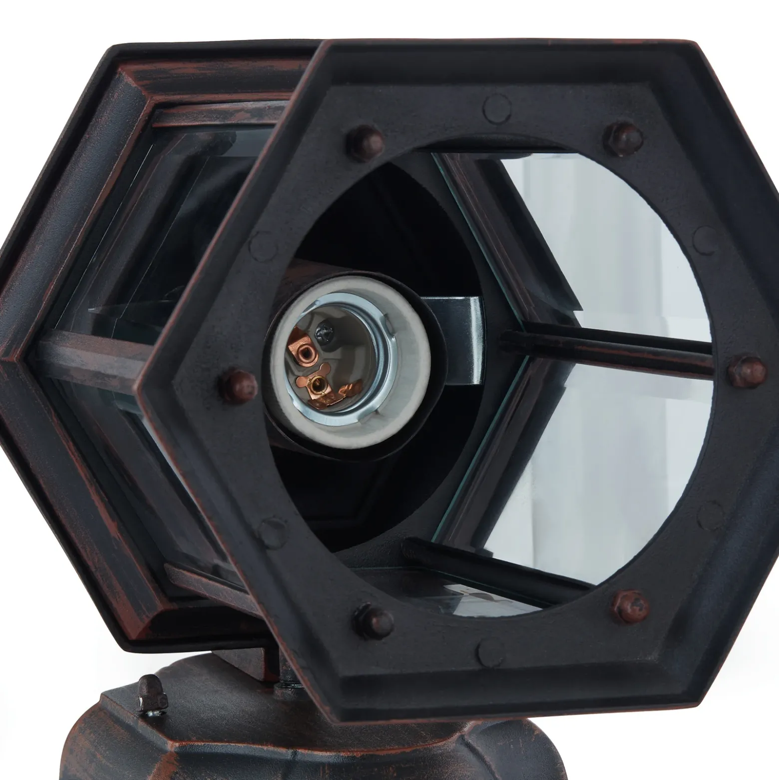 Aplique para exterior Lindby Daaje, color óxido, 30,5 cm, aluminio
