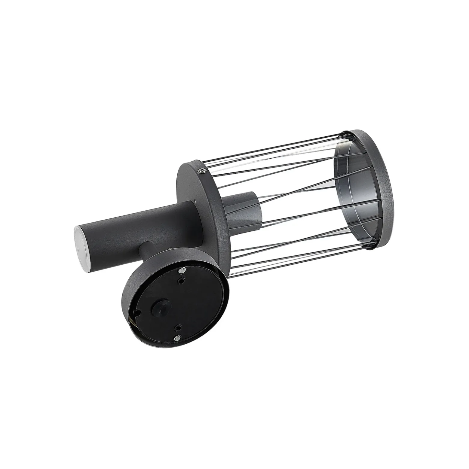 Aplique para exterior Lindby Yonan, altura 34 cm, antracita, con sensor