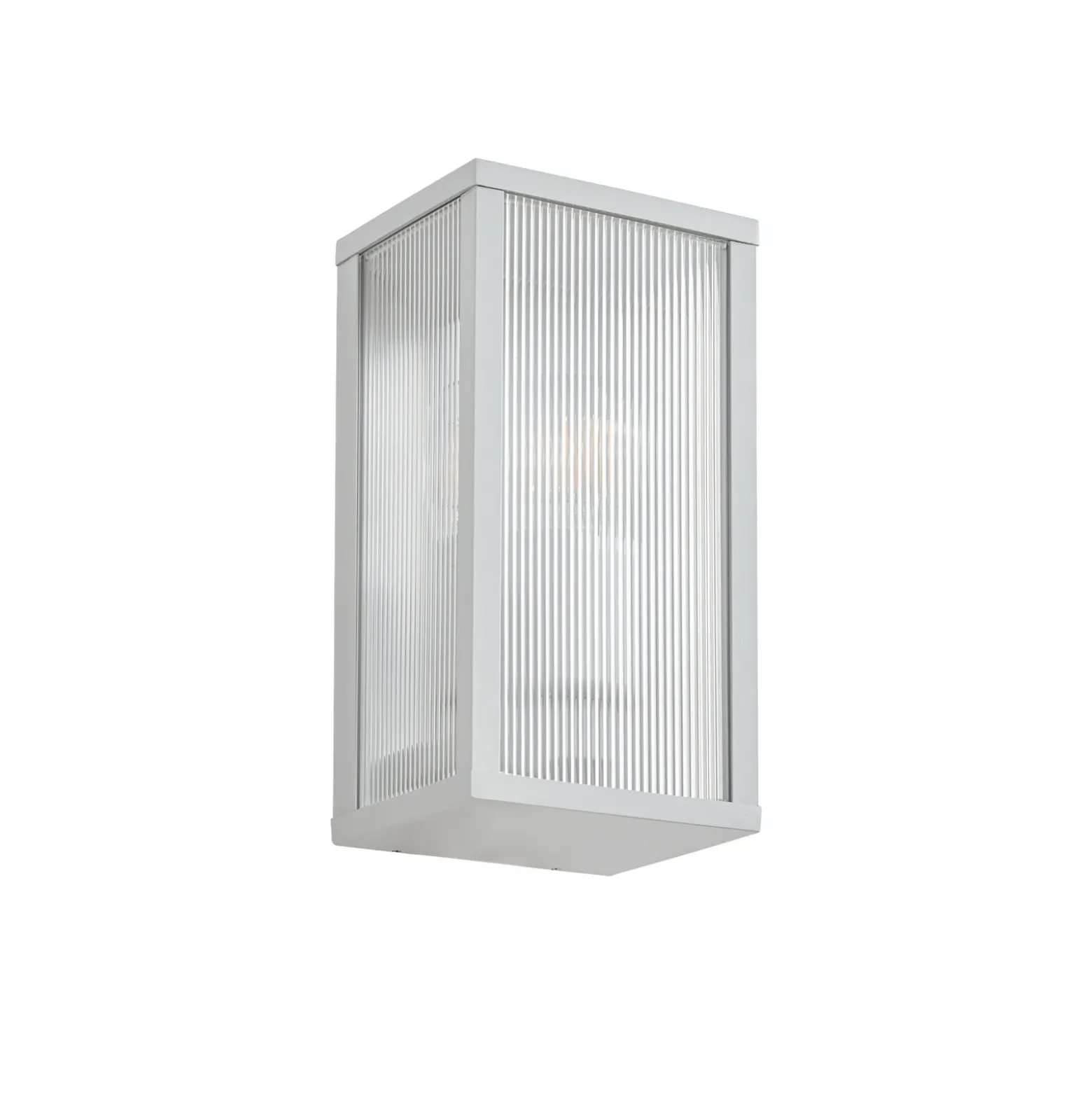 Aplique para exterior Lindby Peldar, gris claro/estriado, 26 cm, IP44