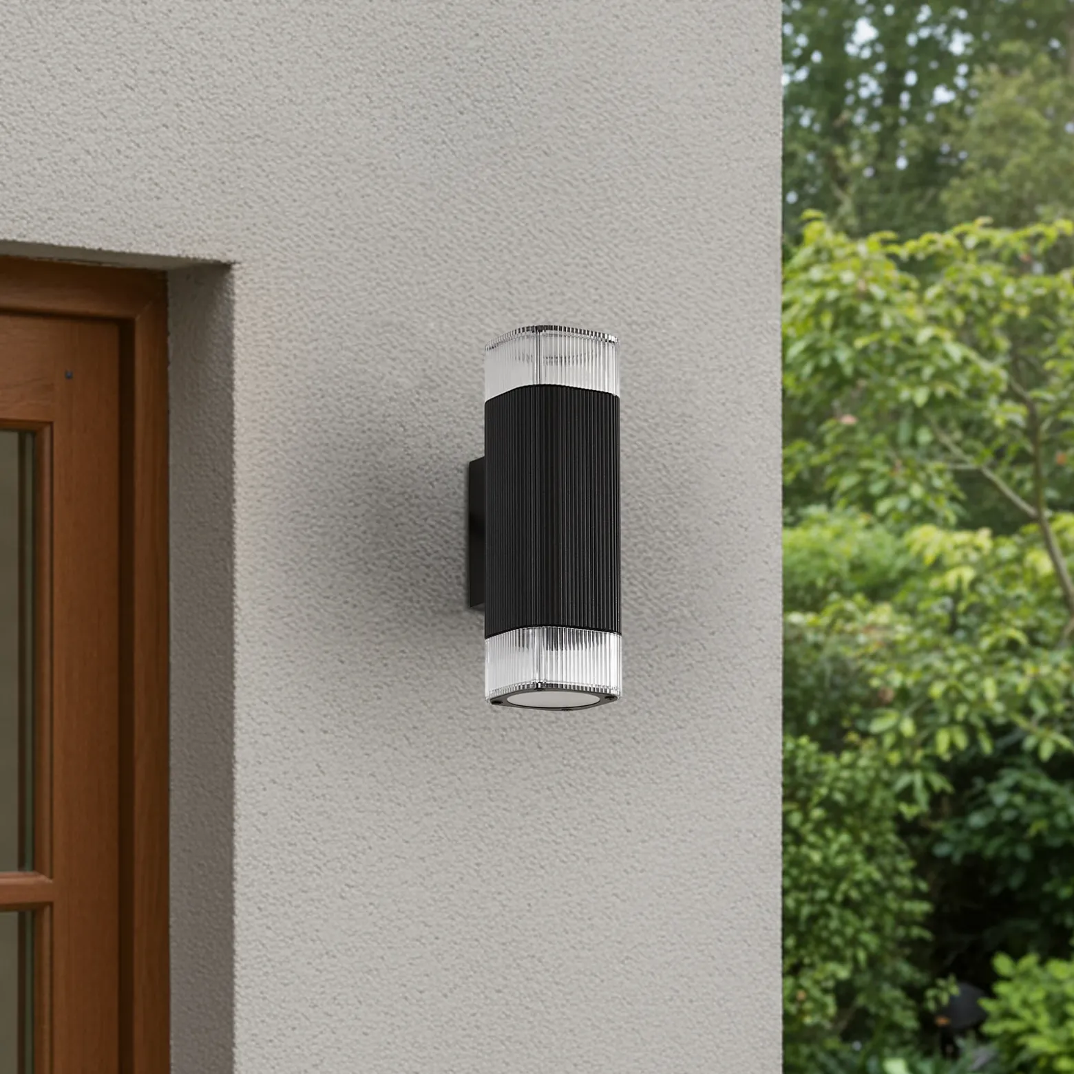Aplique para exterior Lindby Halvar, negra, 24 cm, 2 x GU10, IP65