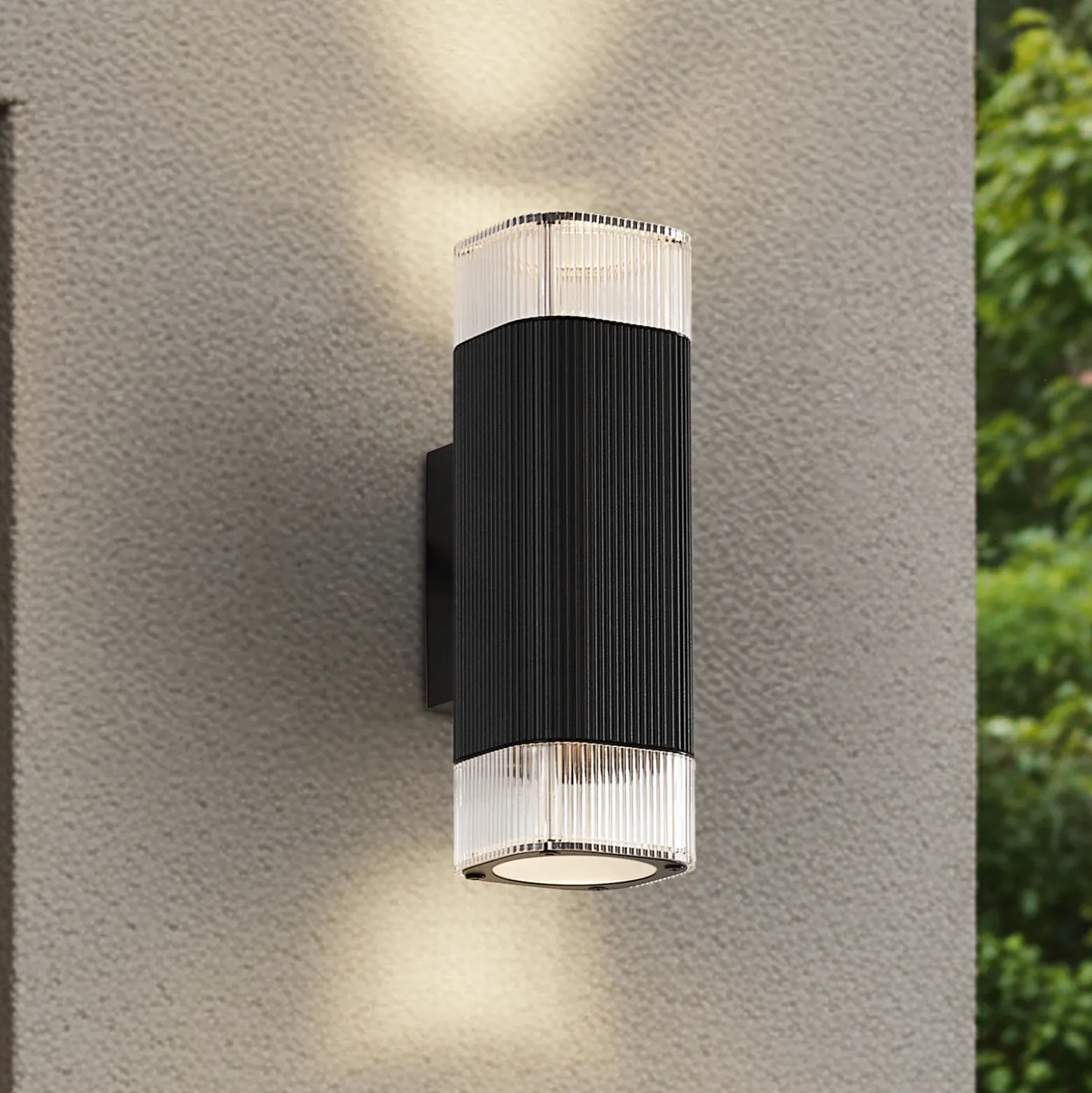 Aplique para exterior Lindby Halvar, negra, 24 cm, 2 x GU10, IP65