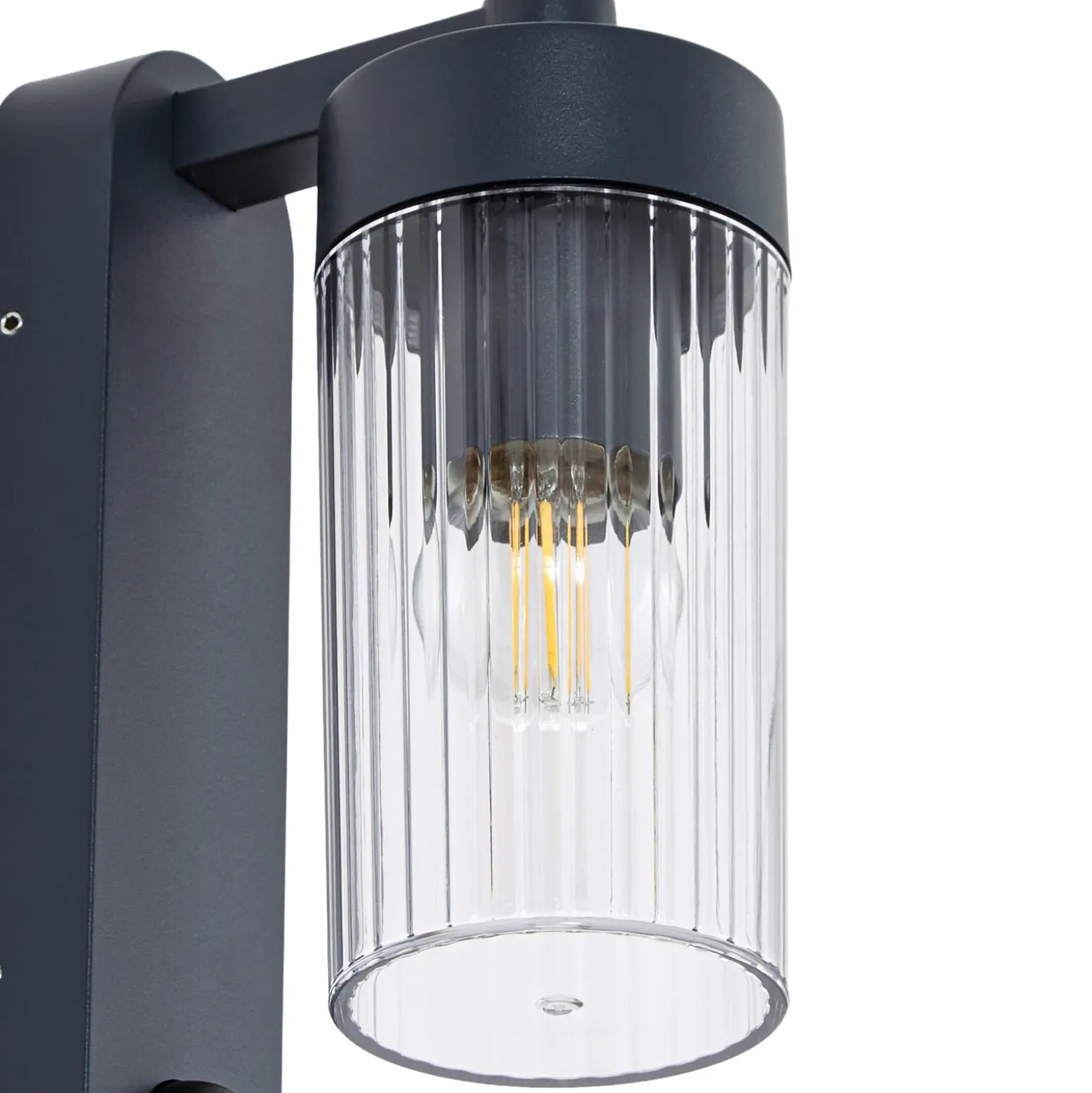 Aplique para exterior Lindby Kaliro, antracita, 24 cm, IP54, sensor