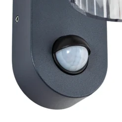 Aplique para exterior Lindby Kaliro, antracita, 24 cm, IP54, sensor